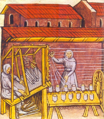Lavorazione della lana nel medioevao