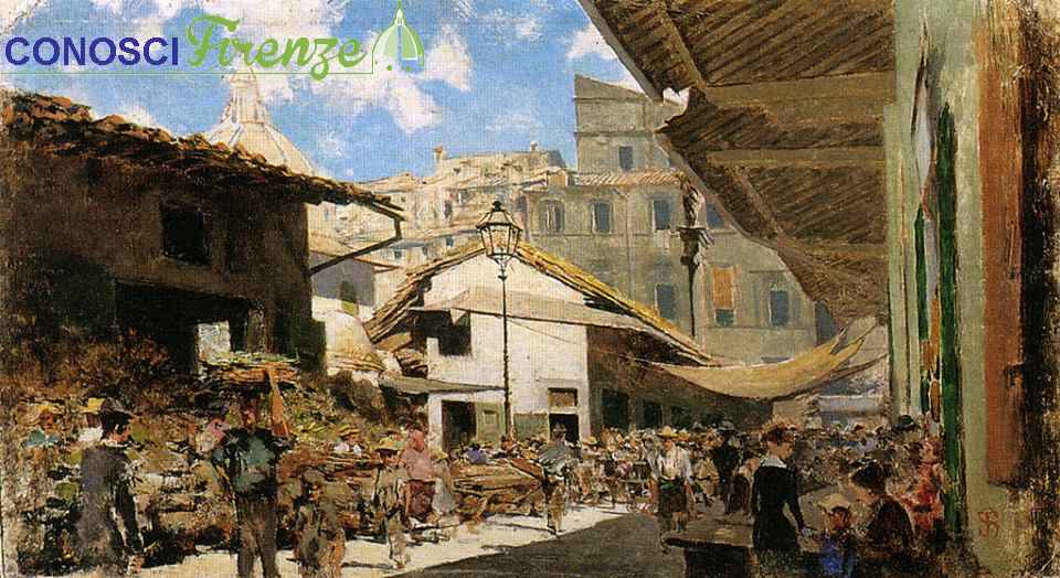 Telemaco Signorini (1835-1901) Mercato Vecchio A Firenze (1881