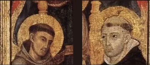 San Francesco - San Domenico - Maestà con i santi Francesco e Domenico - Bottega di Cimabue