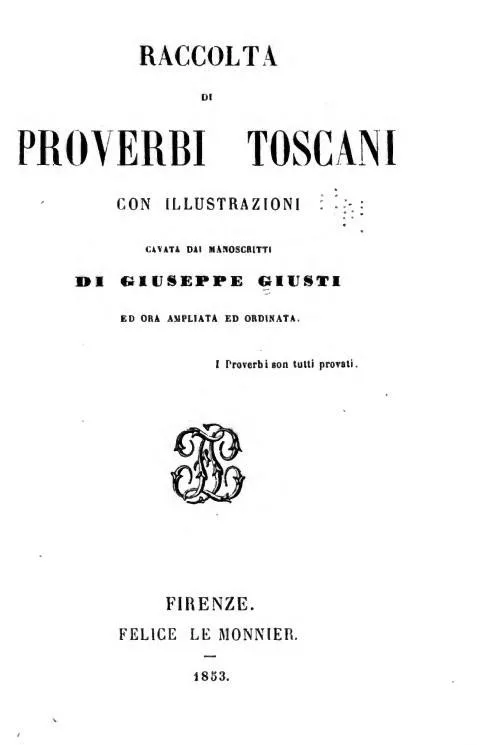 Raccolta di proverbi Toscani